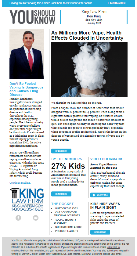 King Law Firm Newsletter